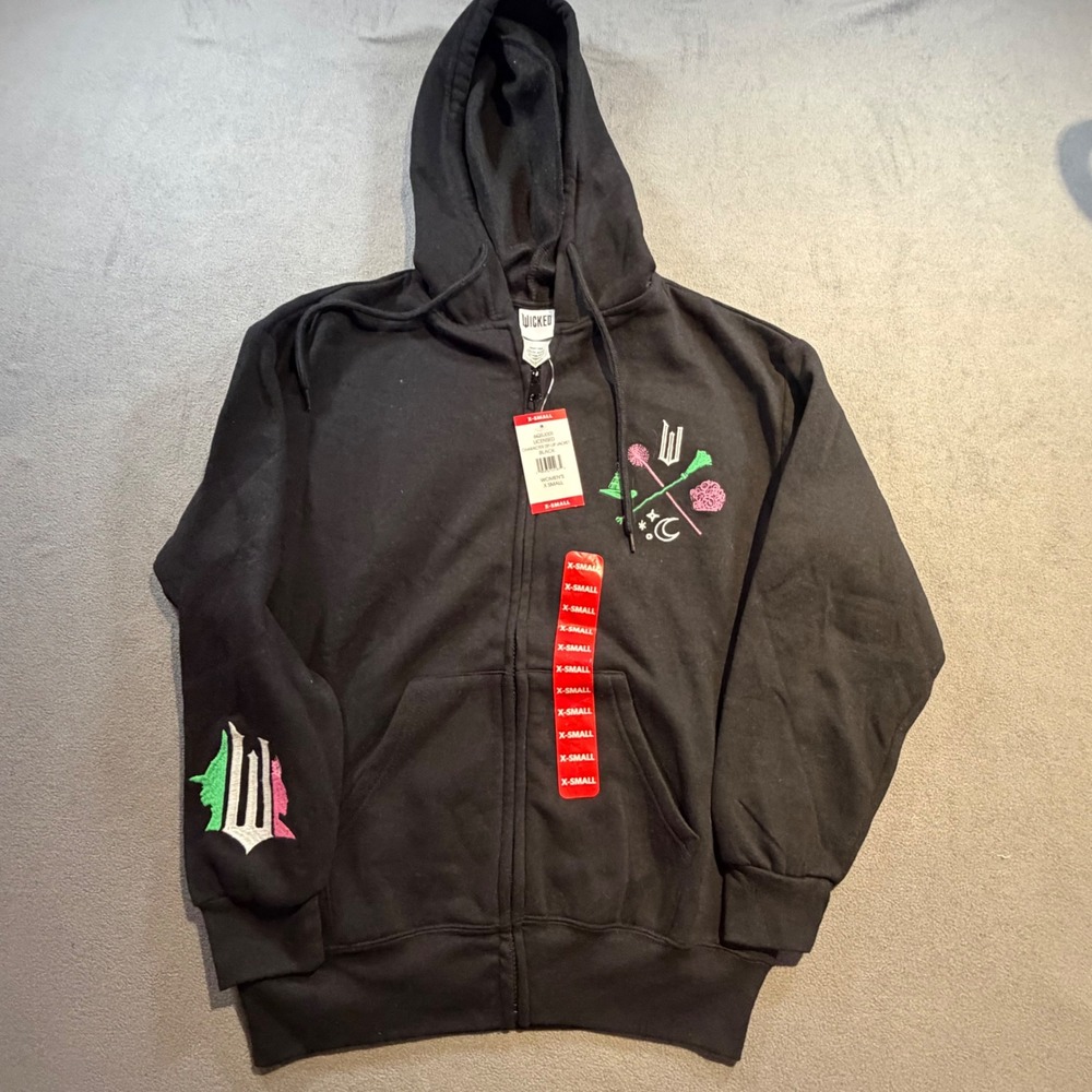 Wicked The Musical Licensed Character Zip-Up Hoodie Black 6QSJ001-4L Womens XS